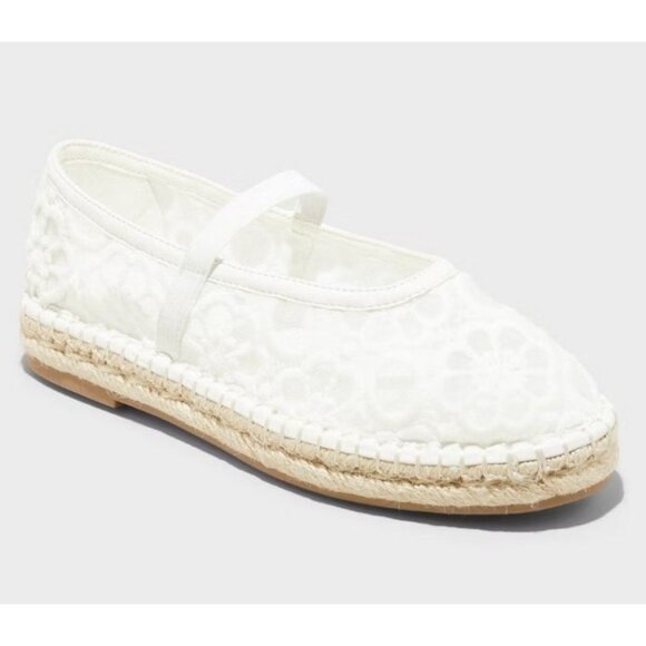 Universal Thread Shoes - Universal Thread Celia Lace Mary Jane Espadrille Flats 7 NWT